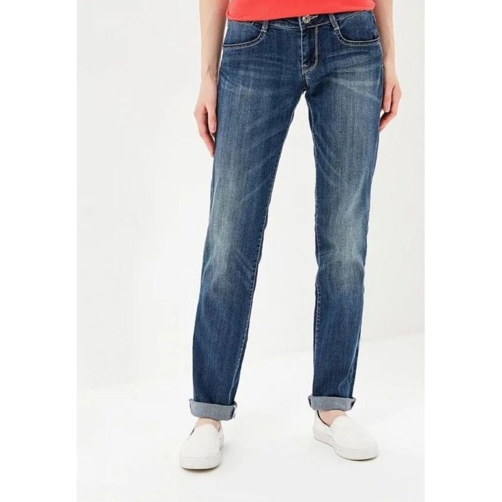 Gas Blue Cotton Straight-Leg Women's Jeans